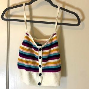 American eagle, ribbed, rainbow, knitted tank top
